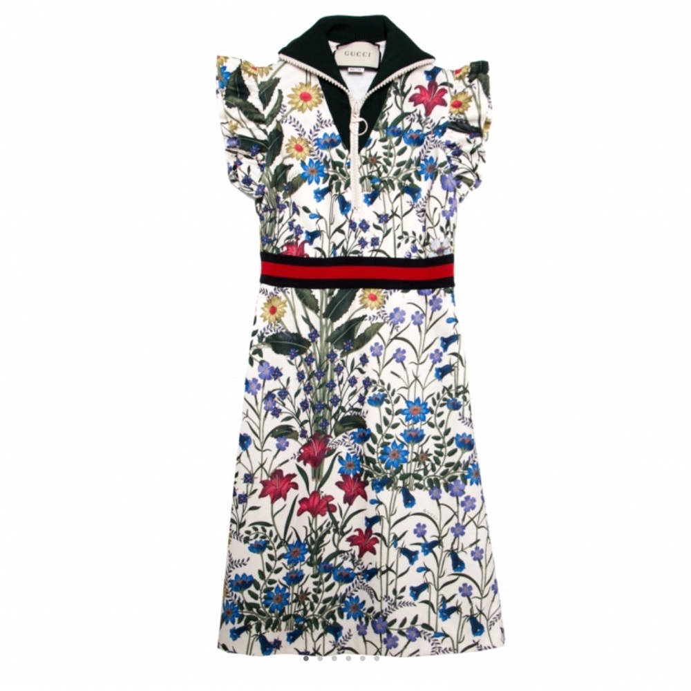 Gucci floral zip up dress